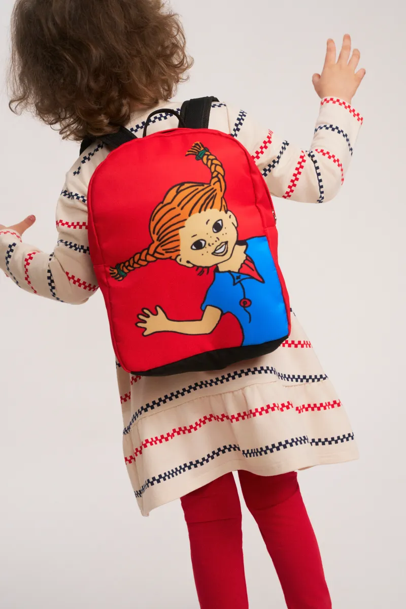 Pippi Långstrump Leikki Ryggsäck 7L, Red