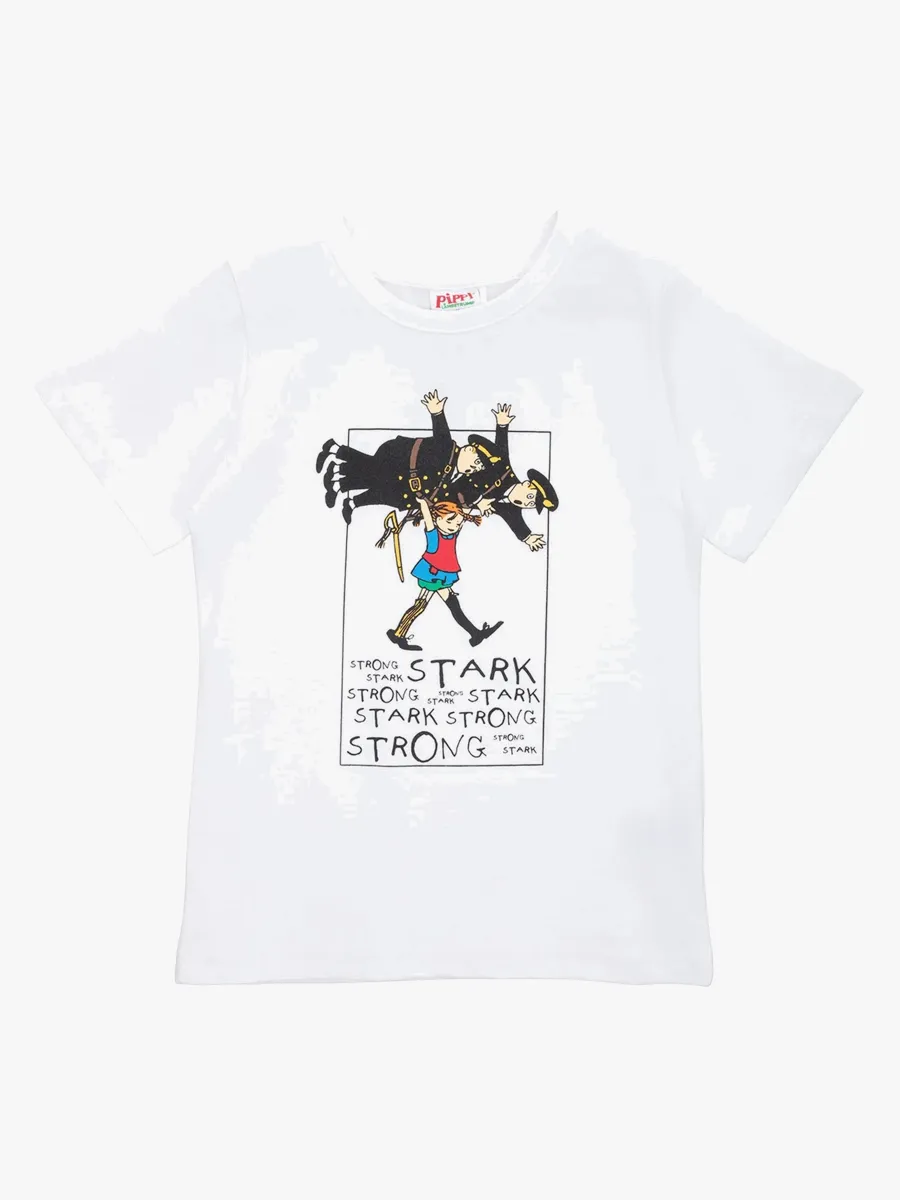 Pippi Långstrump  Stark T-shirt, Vit, 86-92