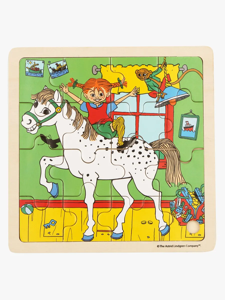 Pippi Långstrump Träpussel Pippi &  Lilla Gubben 16 Delar