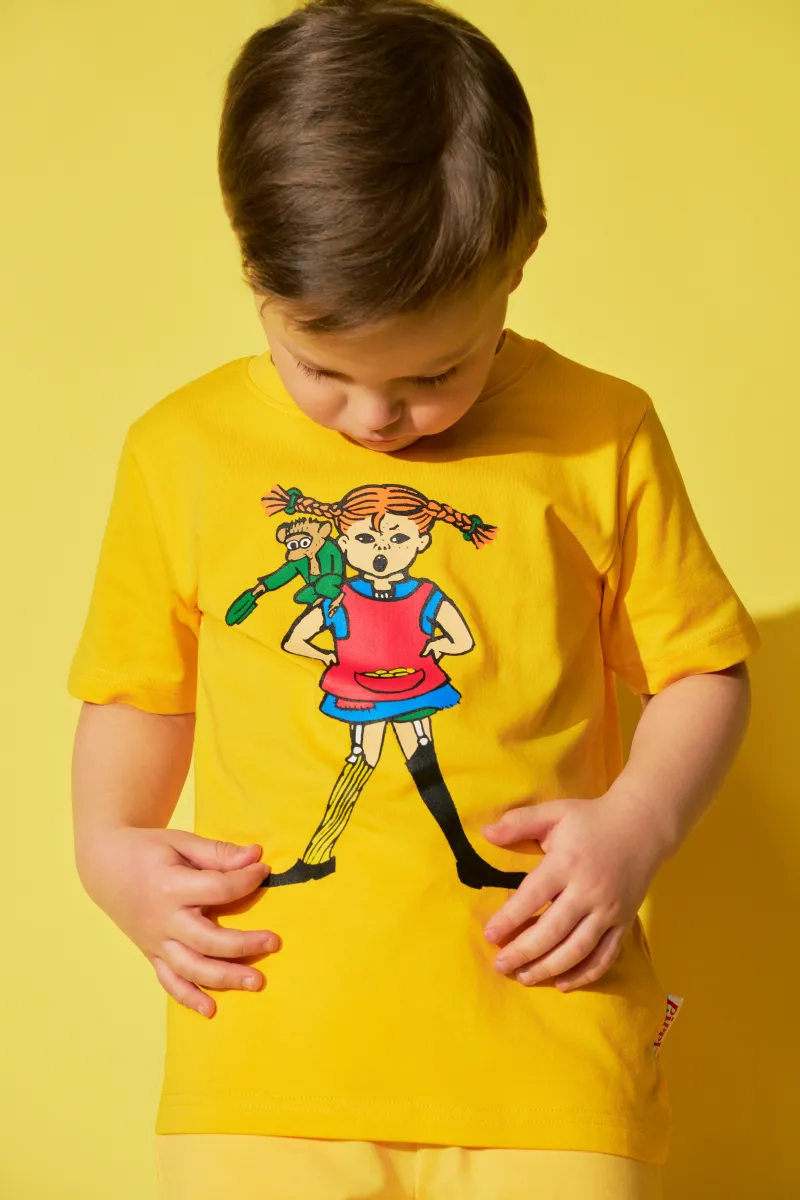 Pippi Långstrump X Martinex Pippi &  Herr Nilsson T-shirt, Gul, 92