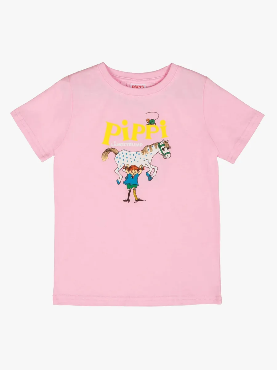 Pippi Långstrump X Martinex Pippi Logo T-shirt, Rosa, 86-92