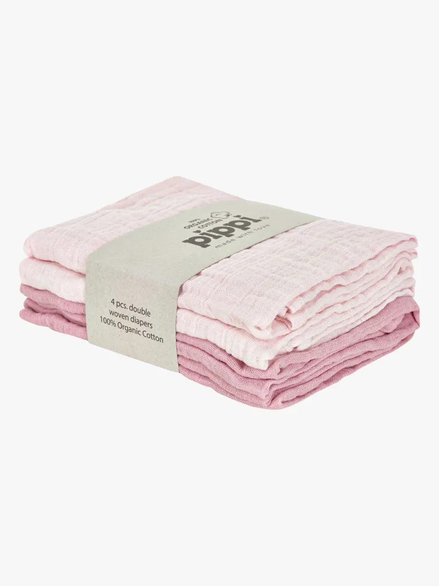 Pippi Muslinfilt 4-pack, Shrinking Violet