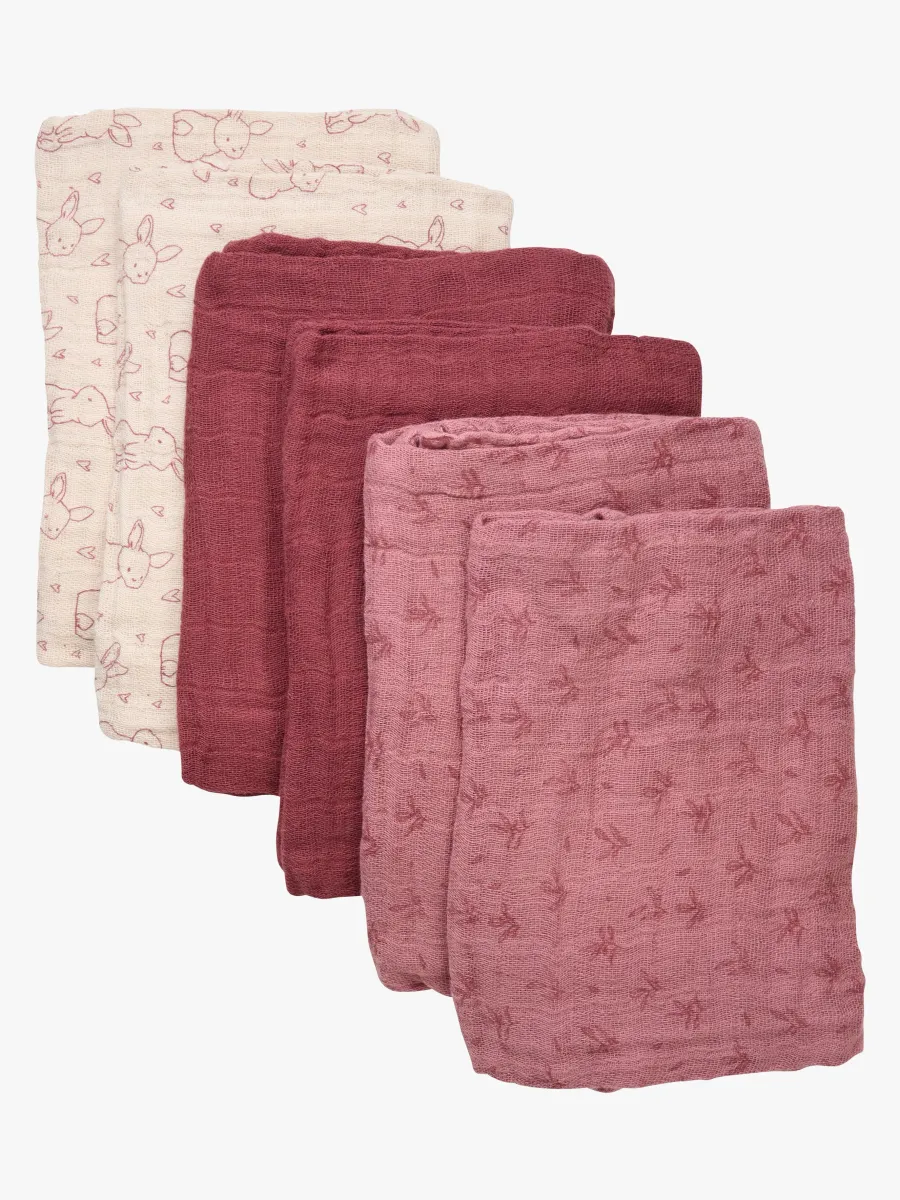 Pippi Muslinfiltar 6-Pack, Old Rose