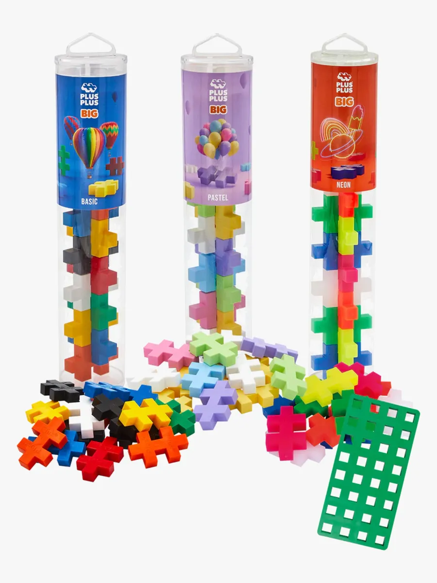 Plus-Plus BIG Byggset med Basplatta &  Tub 3x15 Delar