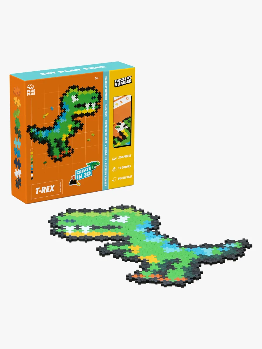 Plus-Plus Puzzle By Number Byggset T-Rex 250 Delar