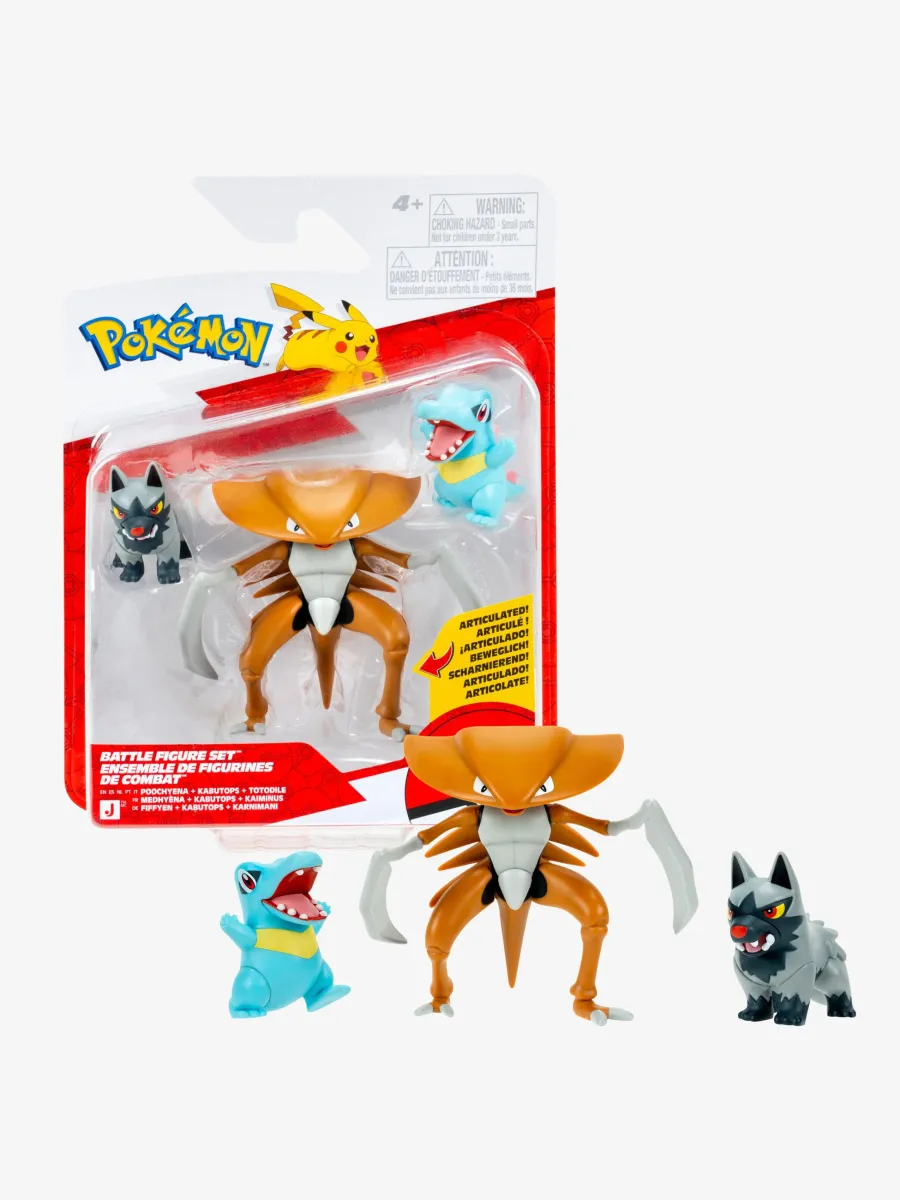 Pokémon Battle Figurset Poochyena Totodile &  Kabu 3-Pack
