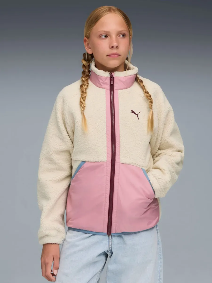 Puma Sherpa Hybrid Fleecejacka, Alpine Snow, 152