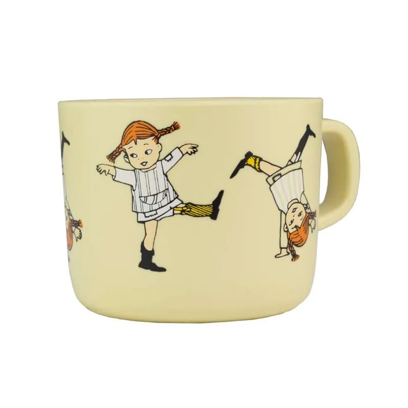 Rätt Start mugg med handtag Pippi Cirkus, gul