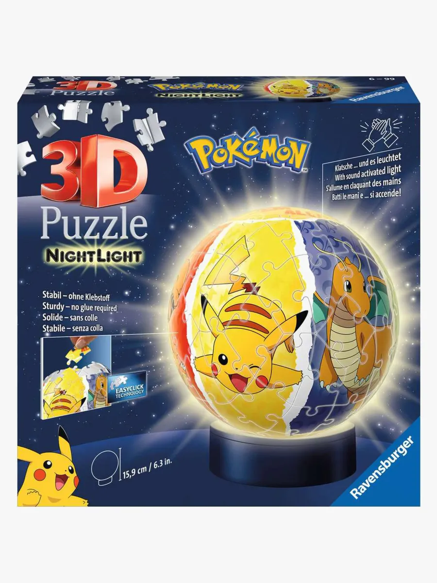 Ravensburger 3D-pussel Pokémon Nattlampa 72 Bitar, Barnrum