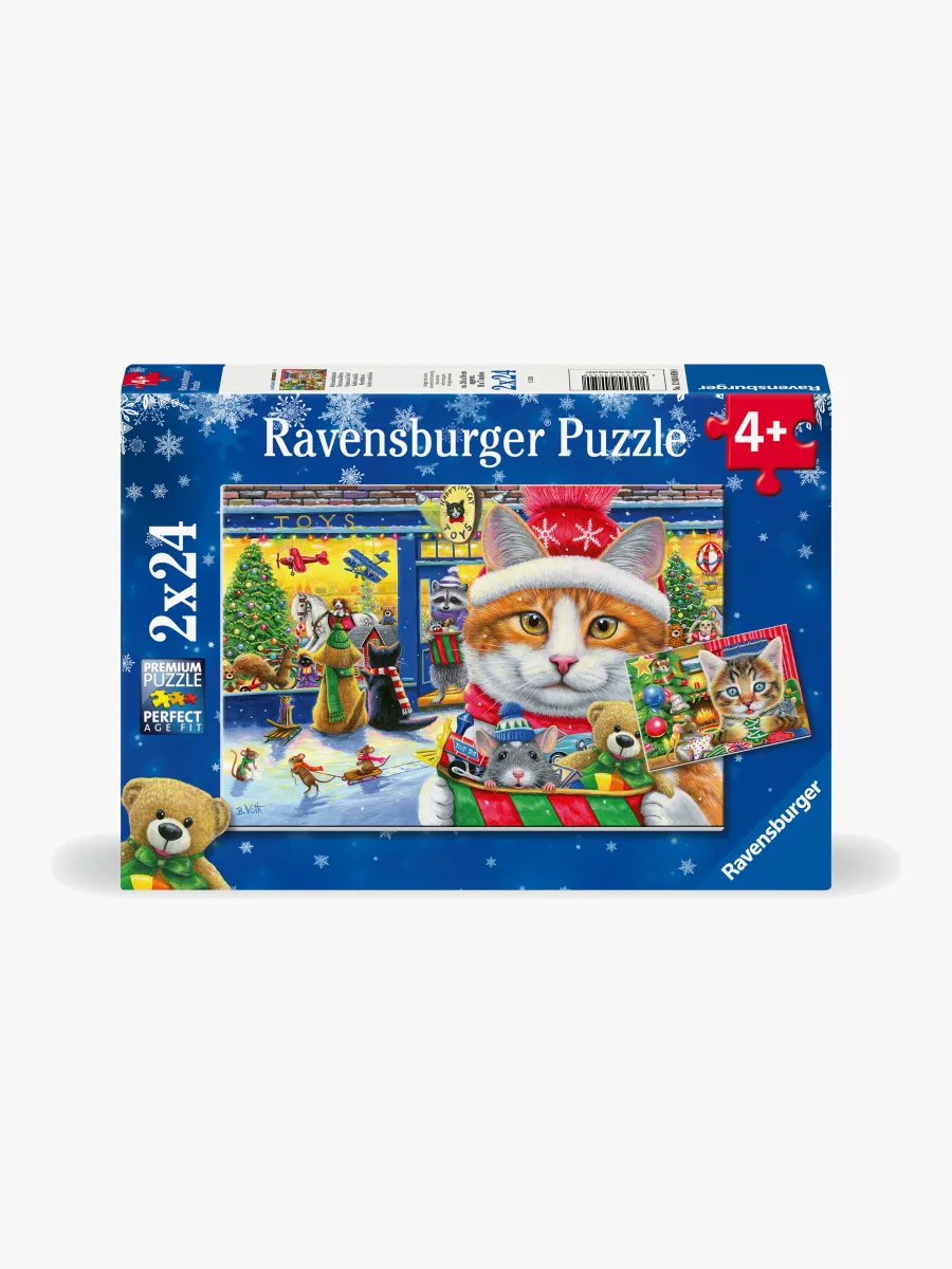 Ravensburger Christmas Kitties Pussel 2x24 Bitar