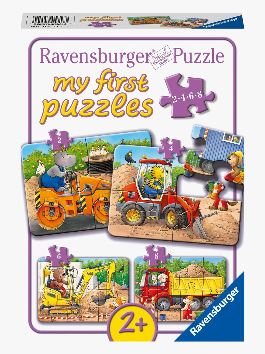 Ravensburger My First Puzzles Pussel Djur På Byggarbetsplatser 4-i-1