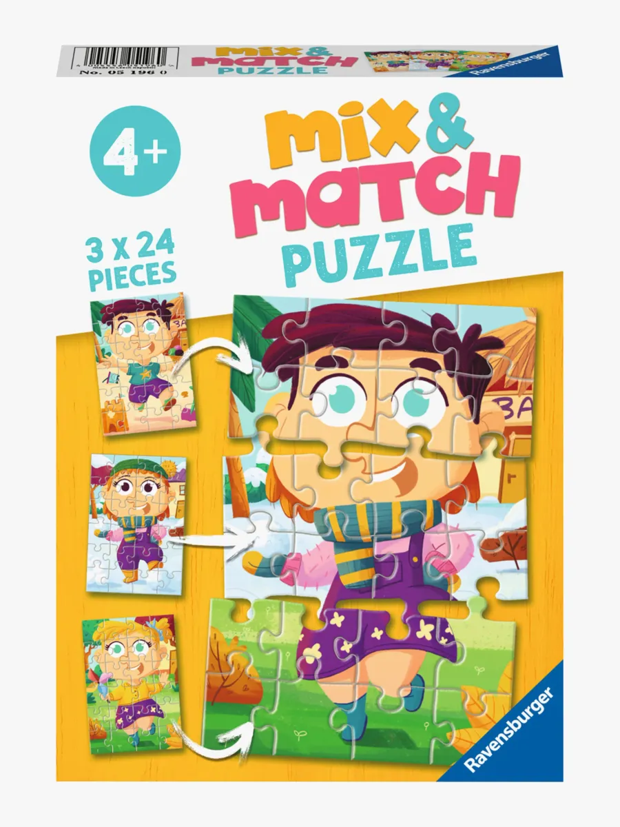 Ravensburger Pussel Mix &  Match Färgglada Kläder 3x24 Bitar
