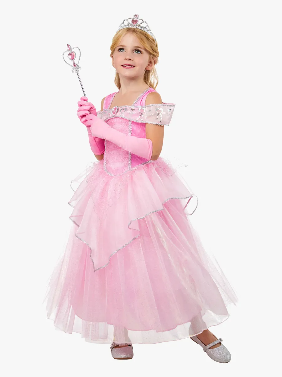 Rubies Prinsessan Utklädnad med Tiara &  Handskar, 5-6 år