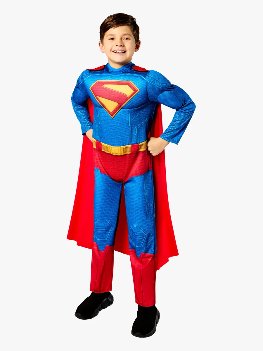 Rubies Superman Deluxe Utklädnad med Mantel, 7-8 år