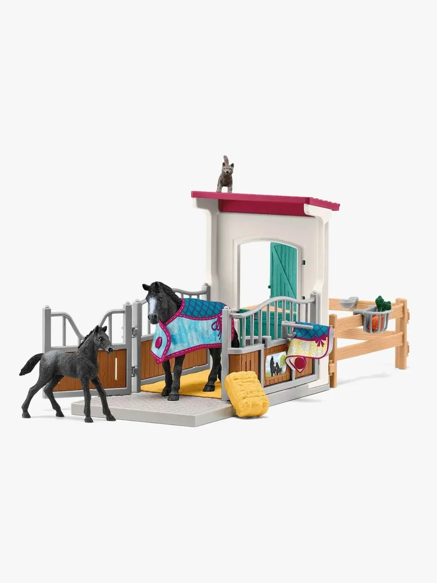Schleich Leksaksset Hästbox med Sto och Föl
