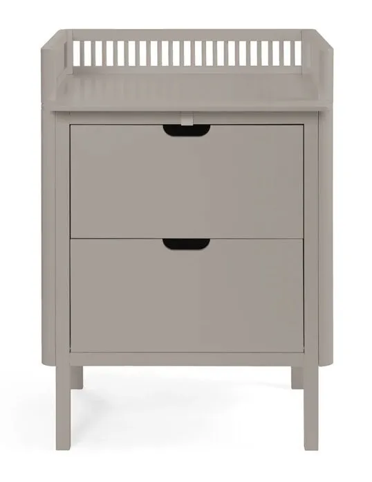 Sebra skötbord med lådor, jetty beige