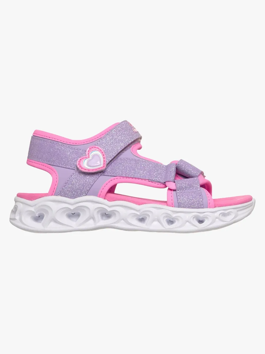 Skechers Heart Lights  Blinkande Sandaler, Purple, 31