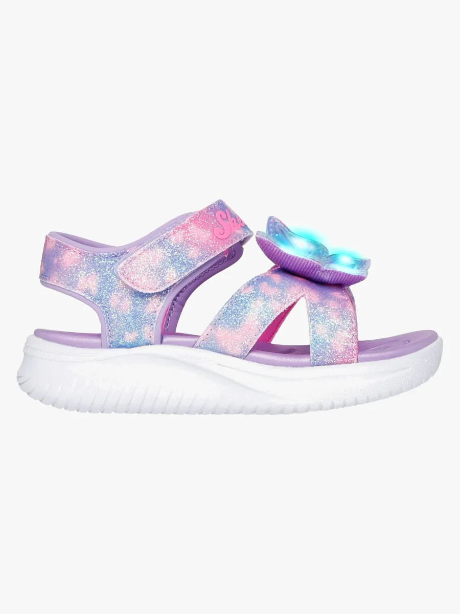 Skechers Jumpsters Butterfly Brites  Blinkande Sandaler, Purple, 21