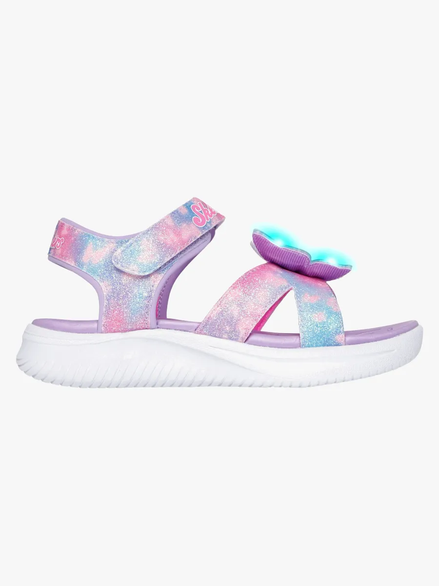 Skechers Jumpsters Butterfly Brites  Blinkande Sandaler, Purple, 33