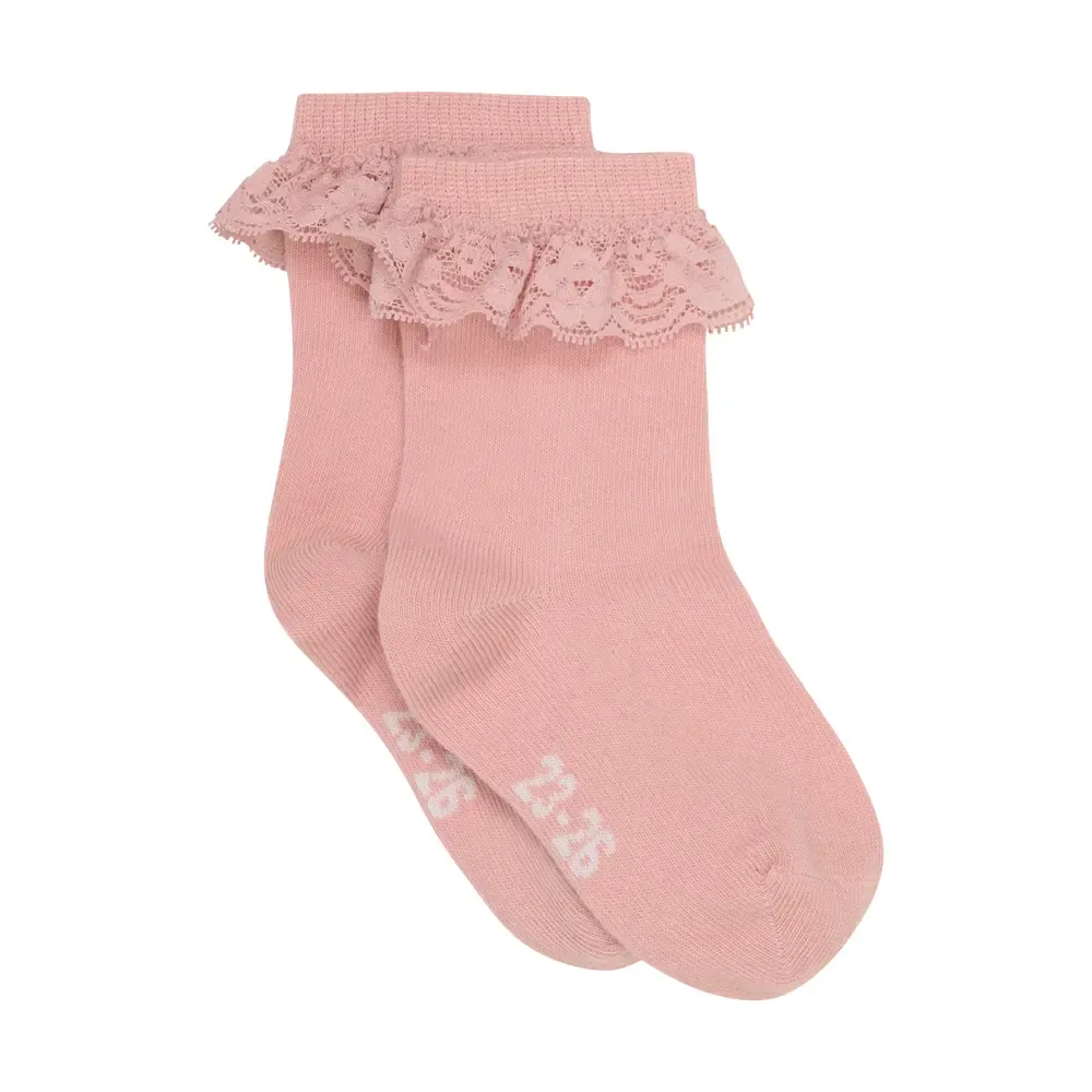 Strumpor med Volang 2-pack - Dusty Rose - 15/18