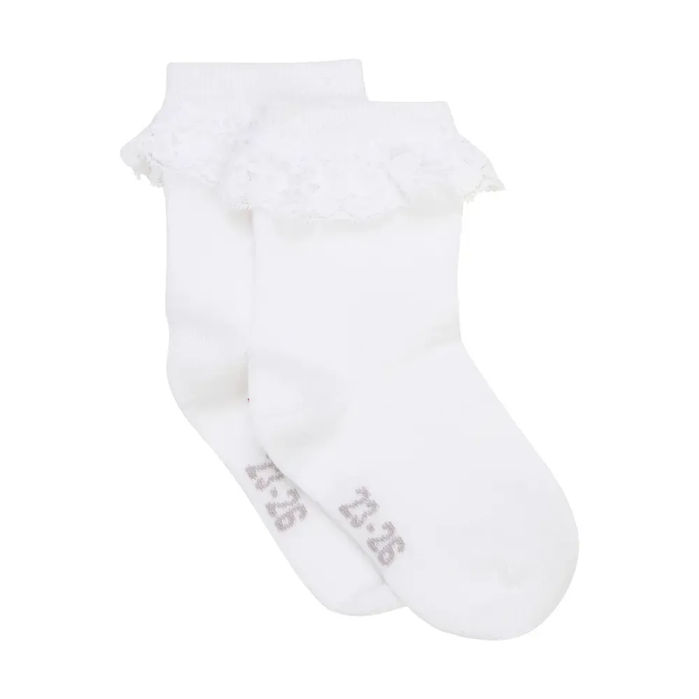 Strumpor med Volang 2-pack - White - 15/18