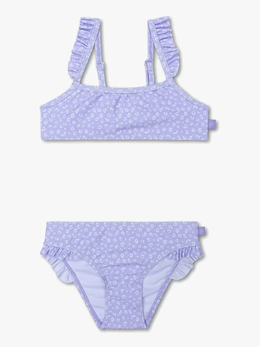 Swim Essentials Bikini, Lila Leopard, 110-116