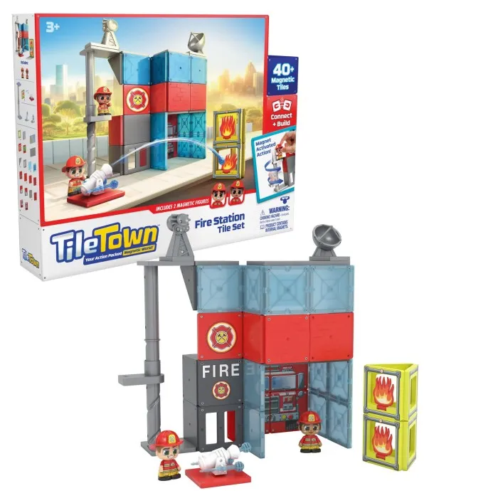 Tile Town Brandstation Magnetiskt Byggset 46-delar