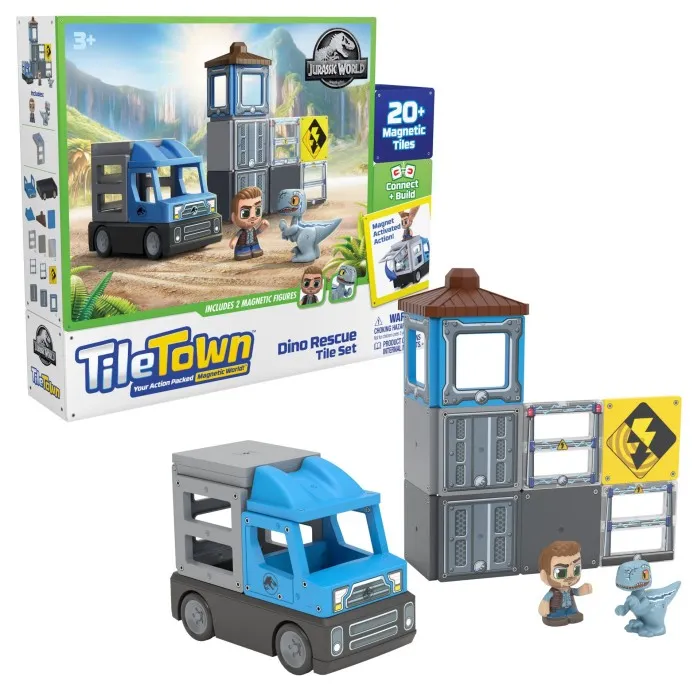 Tile Town Jurassic World Dino Räddning Magnetiskt byggset 22-delar