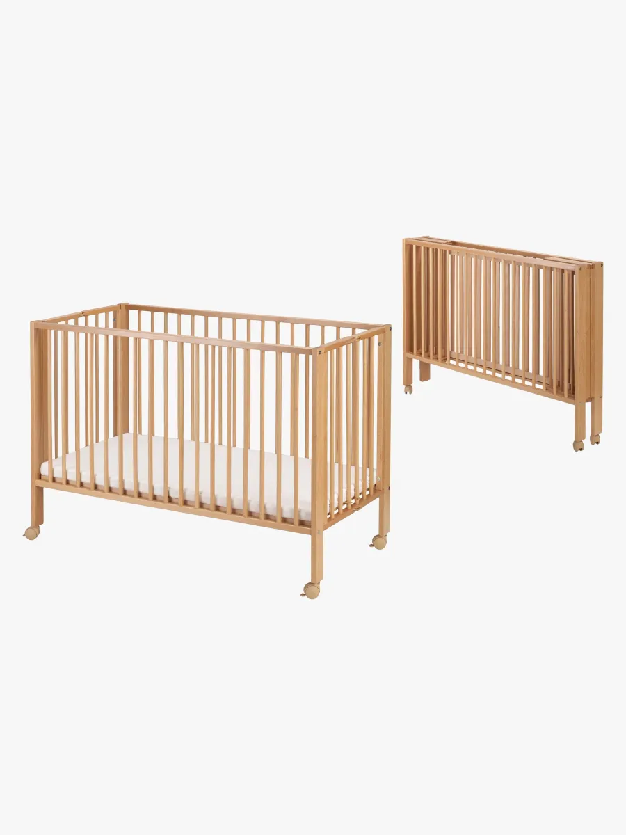 tiSsi  Vikbar Spjälsäng med Madrass, Beige