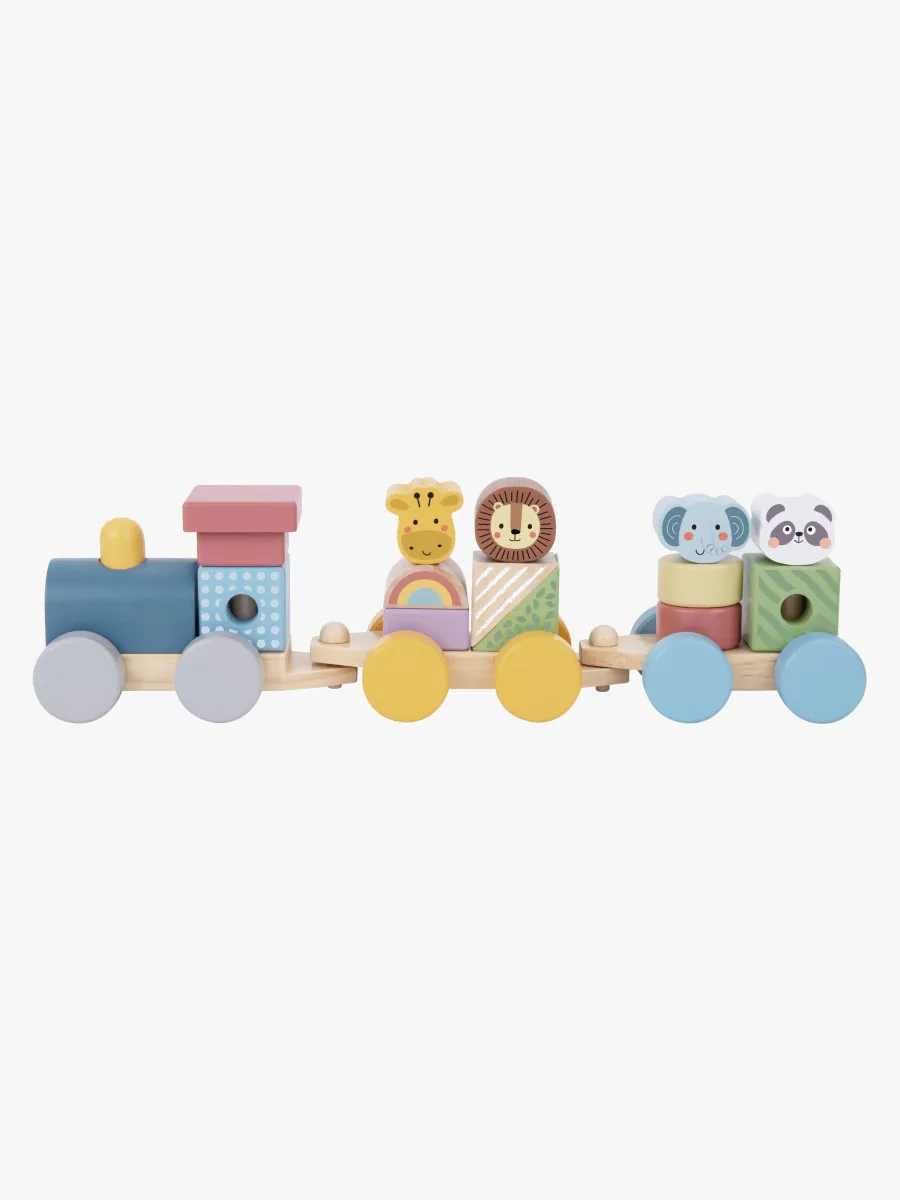 Tooky Toy Stapelleksak Tåg Djur