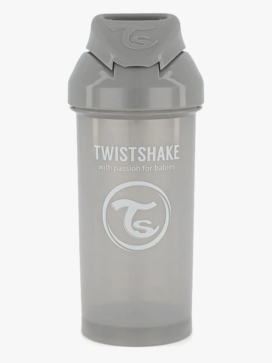 Twistshake Sugrörsmugg 360 ml, Grå