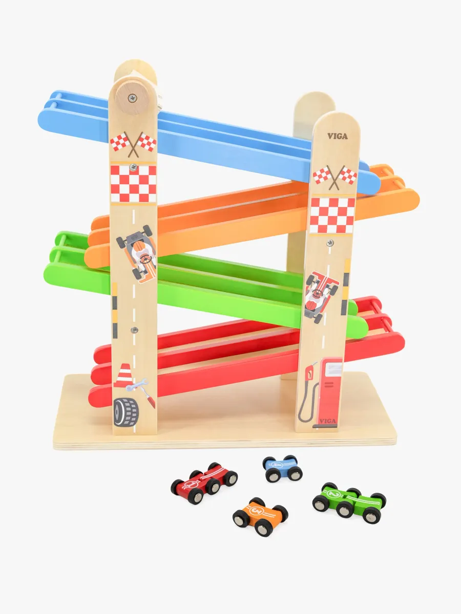 VIGA Dubbel Ramp Racerbana med Bilar