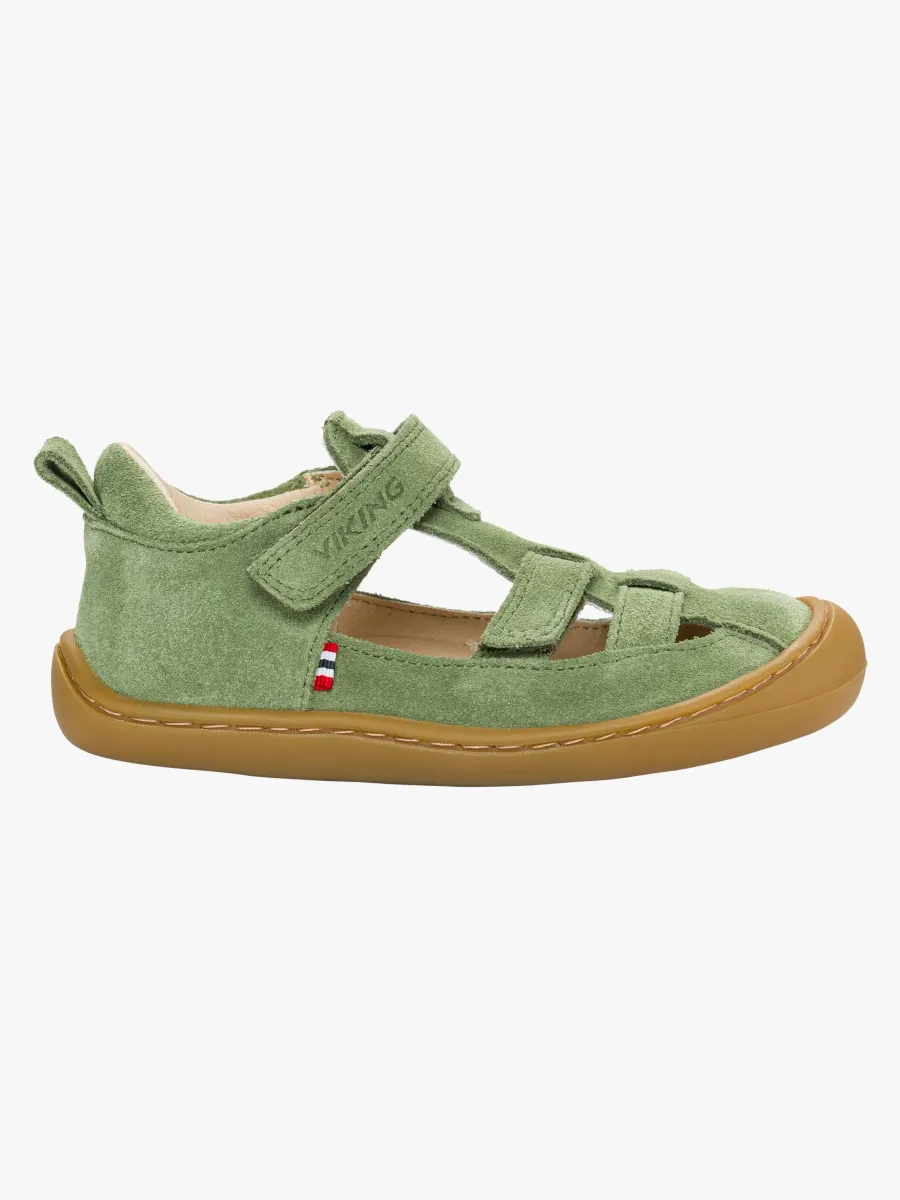 Viking Alv Lind Barefoot 2V Sandaler, Olive, 23