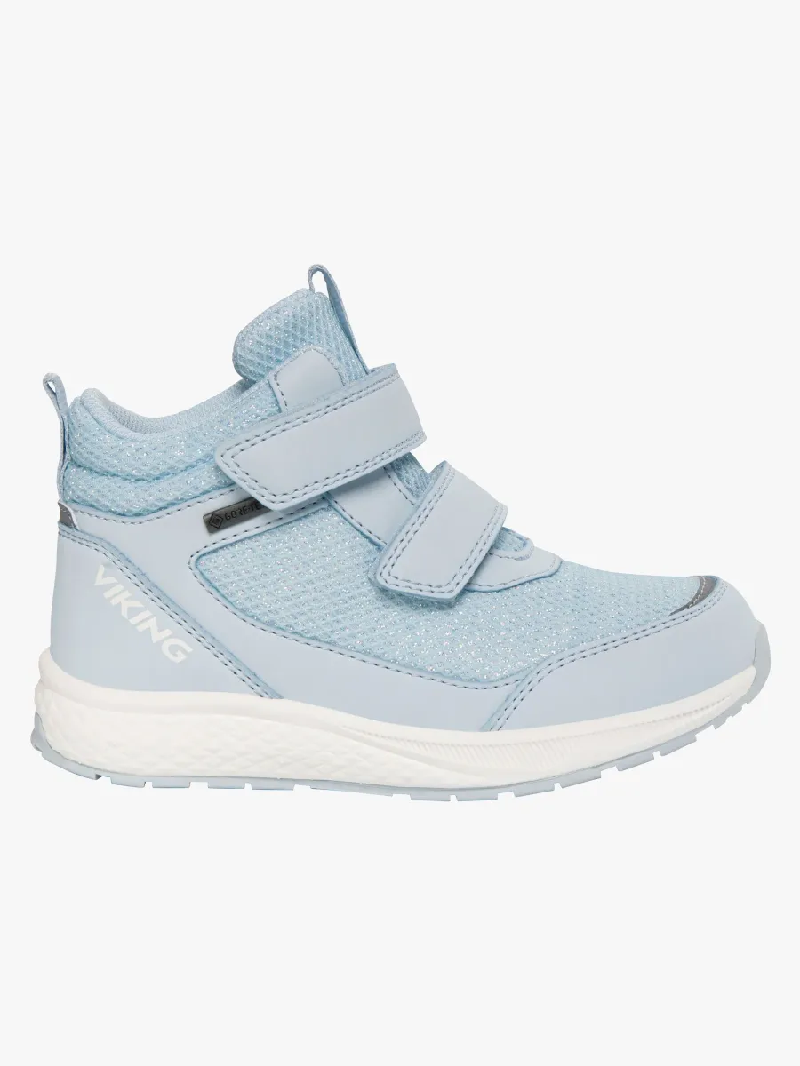 Viking Bouncy Glitter Mid 2V GTX Sneakers, Light Blue, 26