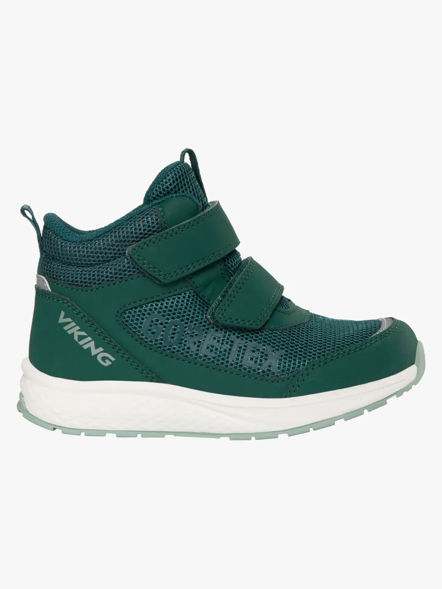 Viking Bouncy Mid 2V GTX Sneakers, Dark Green, 33