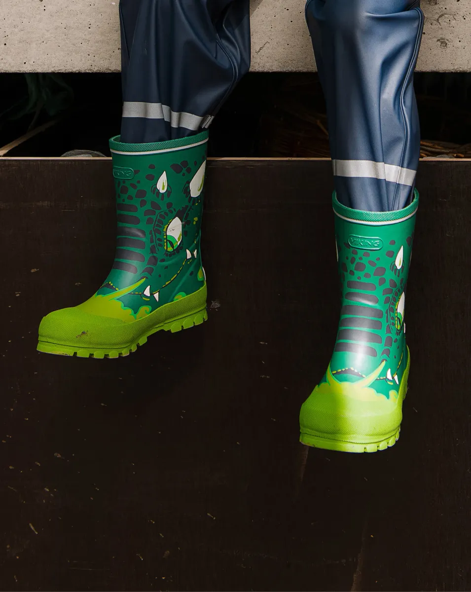 Viking Jolly Print Gummistövlar, Bottlegreen, 37 - Bäst i test