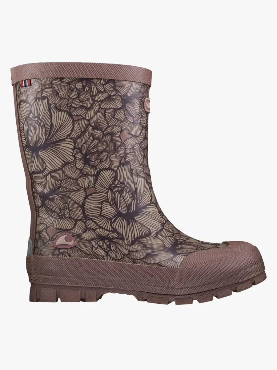Viking Jolly Thermo Print Fodrade Gummistövlar, Dusty Pink/Cream, 26