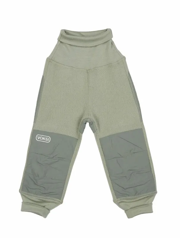 Voksi byxa i ullfleece stl 86-92, misty green