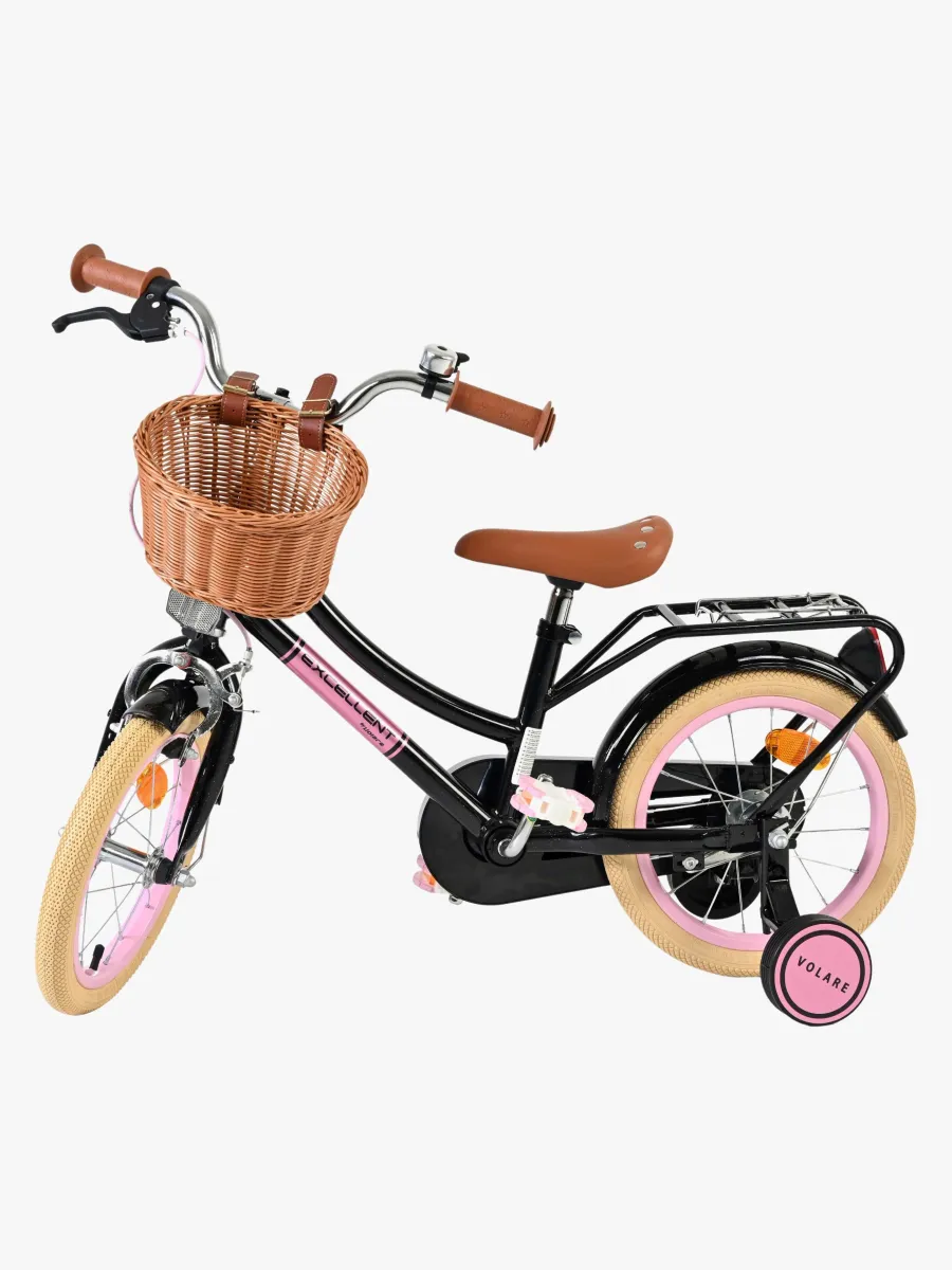 Volare Excellent Cykel med Korg 14 Tum, Svart