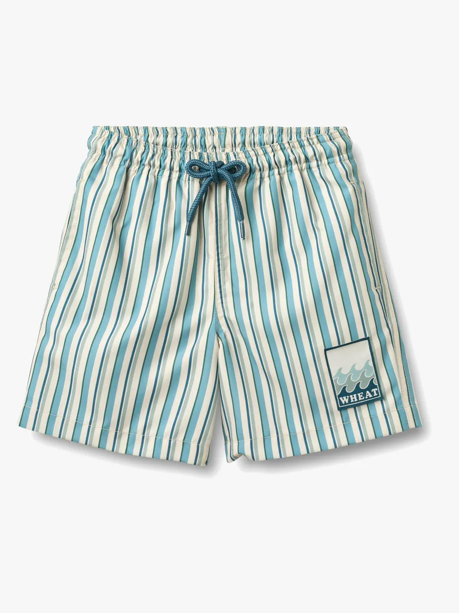 Wheat Hansi Badge Badbyxor, Aqua Stripe, 128