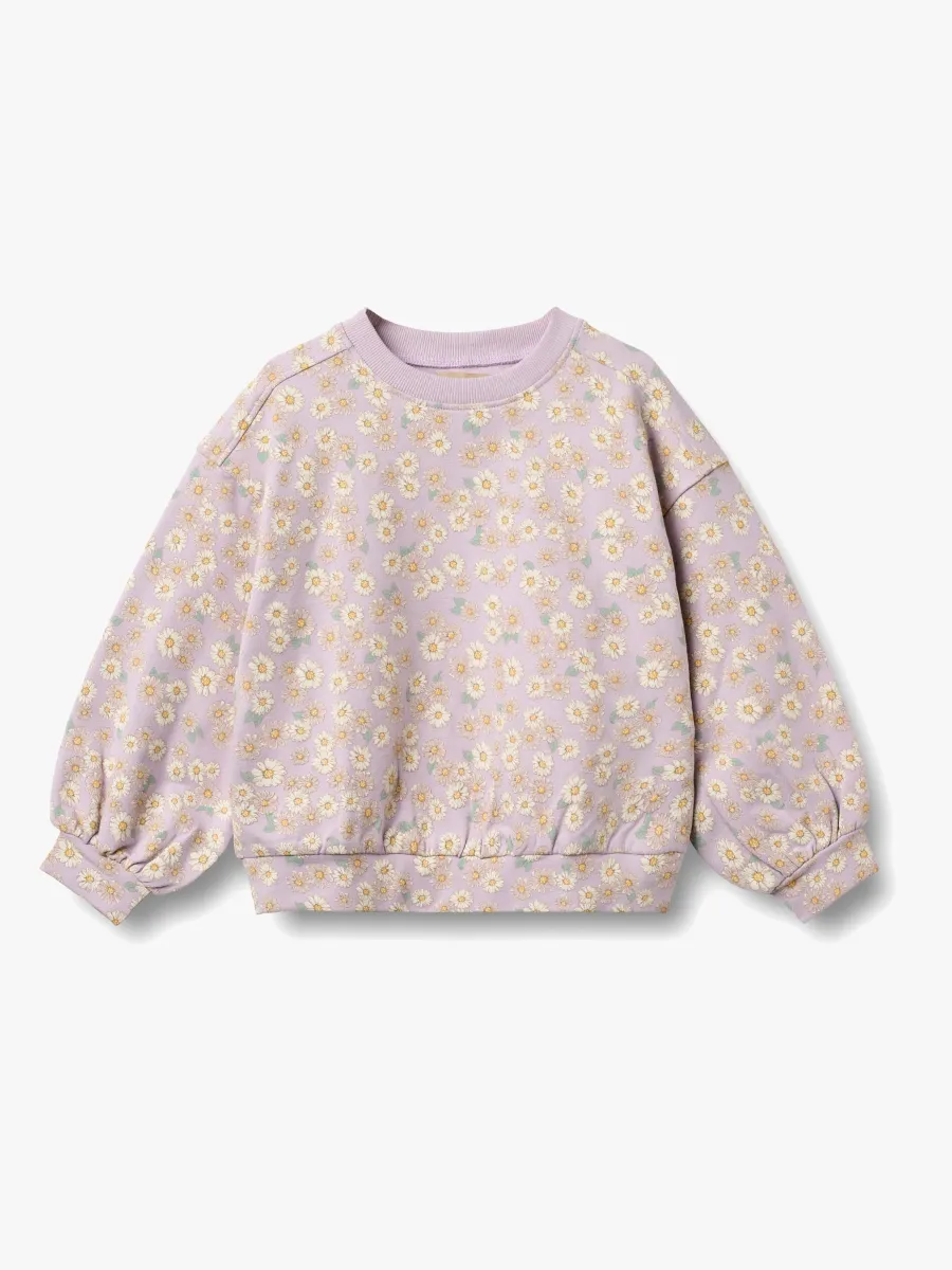 Wheat Lia Sweatshirt, Lavender Daisies, 128