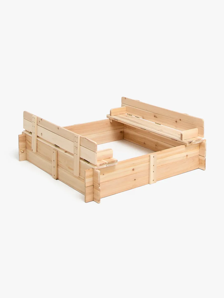 Woodlii Sandlåda med Lock &  Bänk
