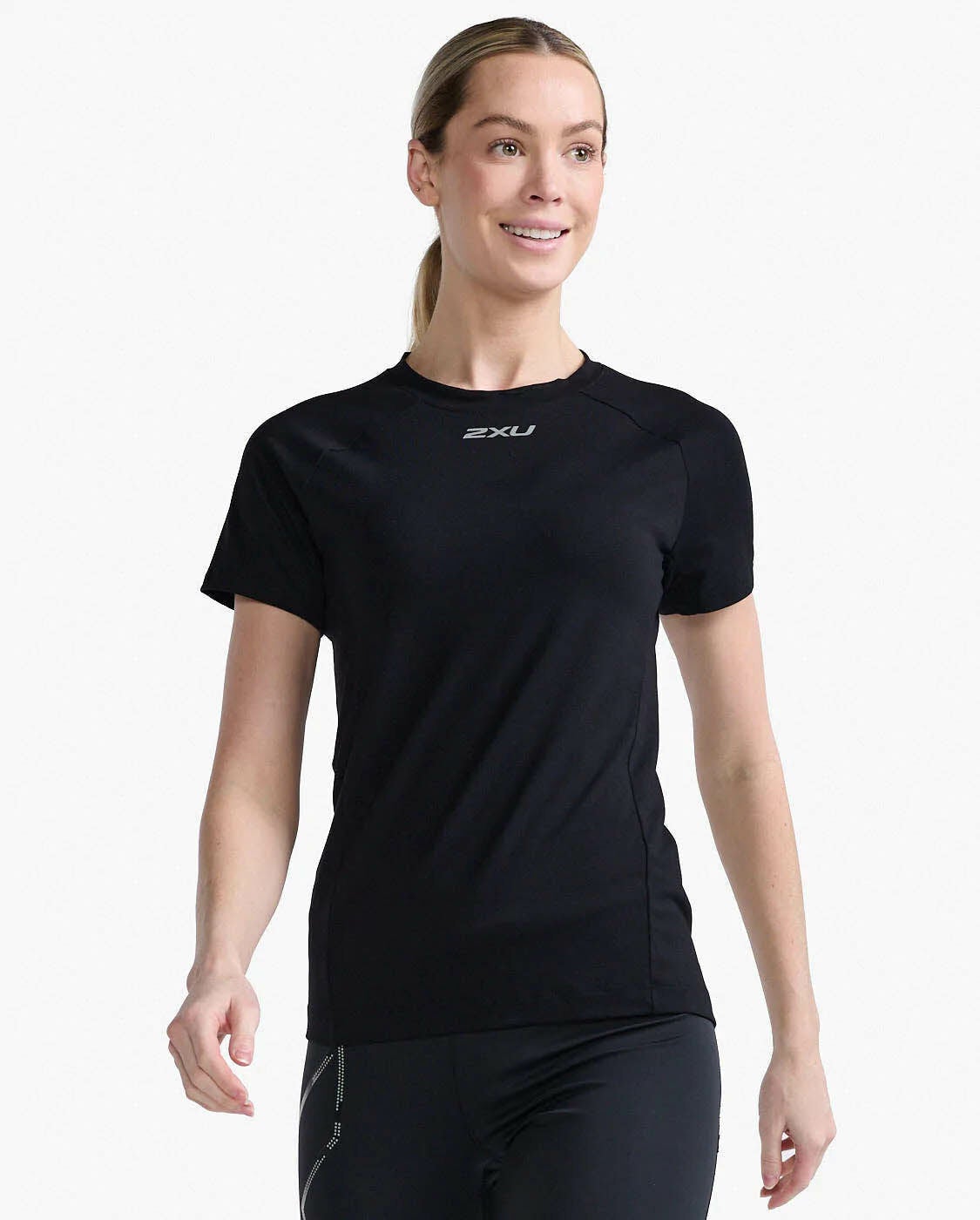 2XU Ignition Base Layer T-shirt|Black/Silver Reflective