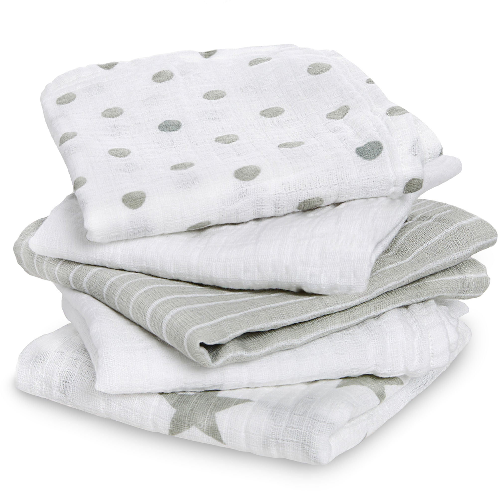 Aden by Aden + Anais Muslinfilt Squares 5-pack|Grå
