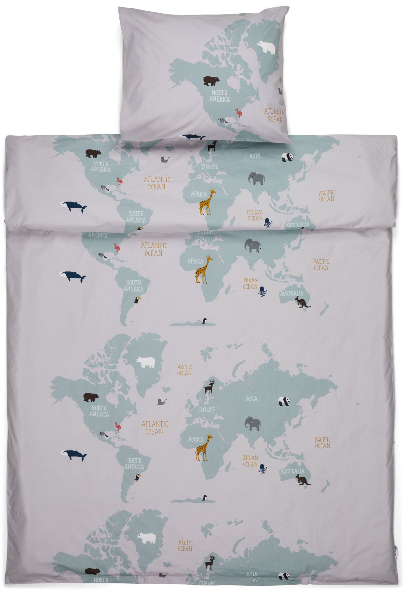 Alice &  Fox Påslakanset World Map 150x210|