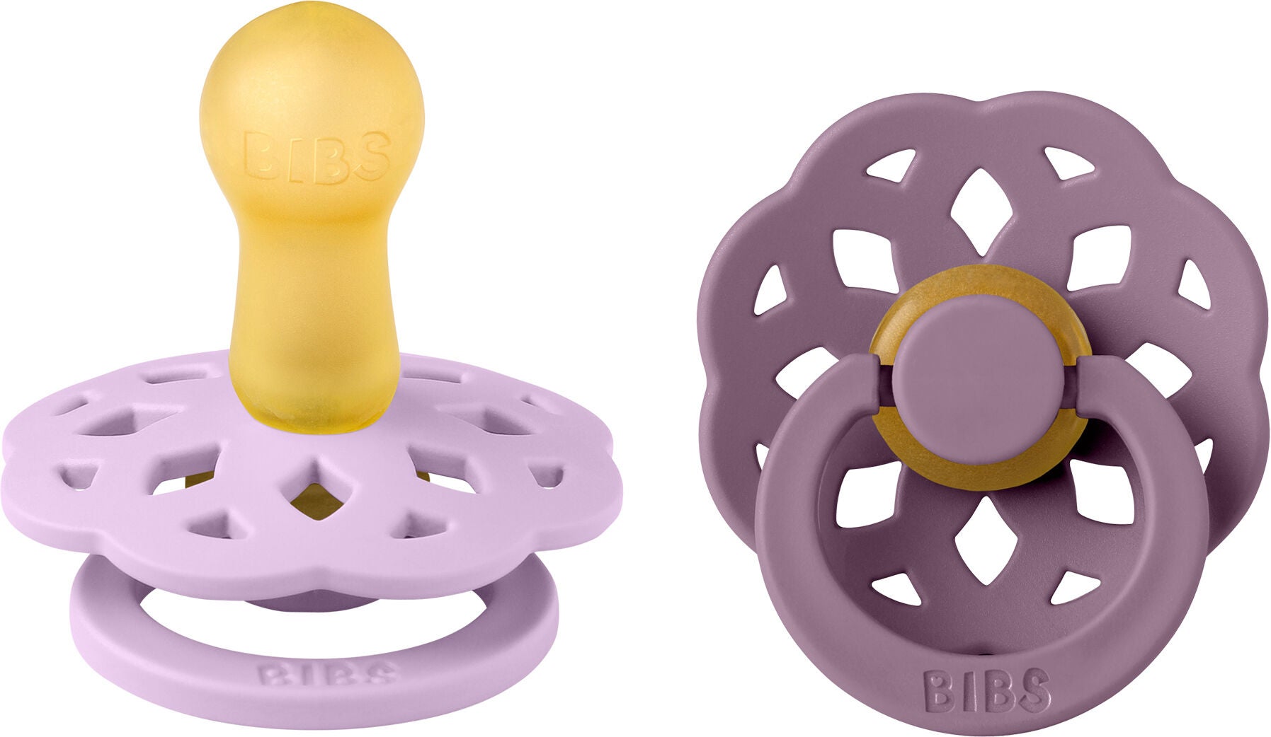 BIBS Boheme Napp 2-Pack Latex Stl 2 Rund|Violet Sky/Mauve