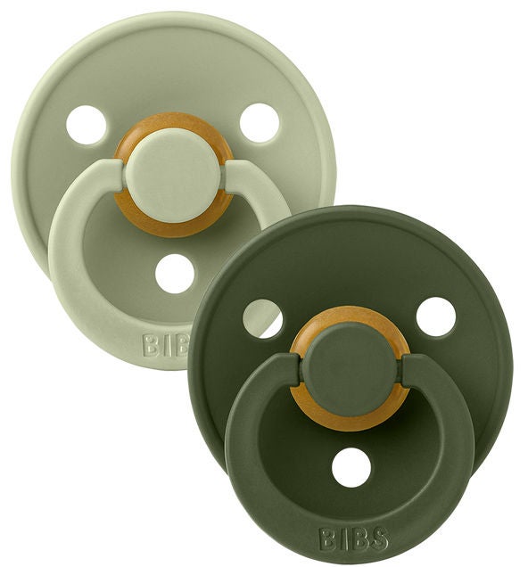 BIBS Colour Napp 2-pack Latex Stl 1 Rund|Sage/Hunter Green