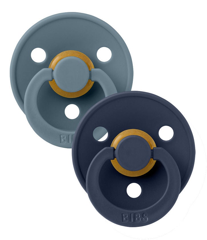 BIBS Colour Napp 2-pack Latex Stl 2 Rund|Deep Space/Petrol