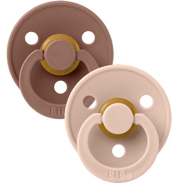 BIBS Colour Napp 2-pack Latex Stl 2 Rund|Woodchuck/Blush