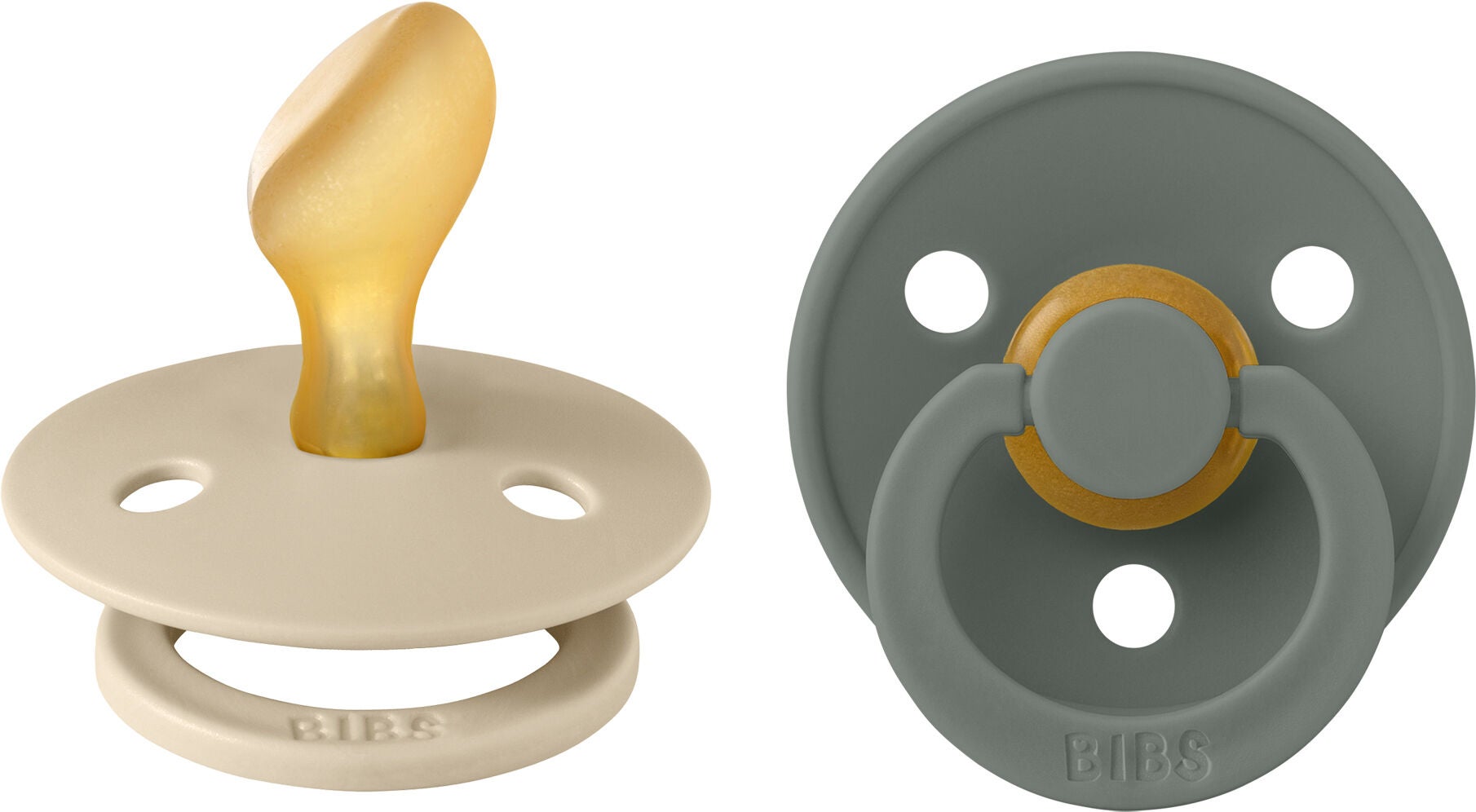 BIBS Colour Nappar 2-Pack Latex Stl 2 Anatomisk|Vanilla/Pine